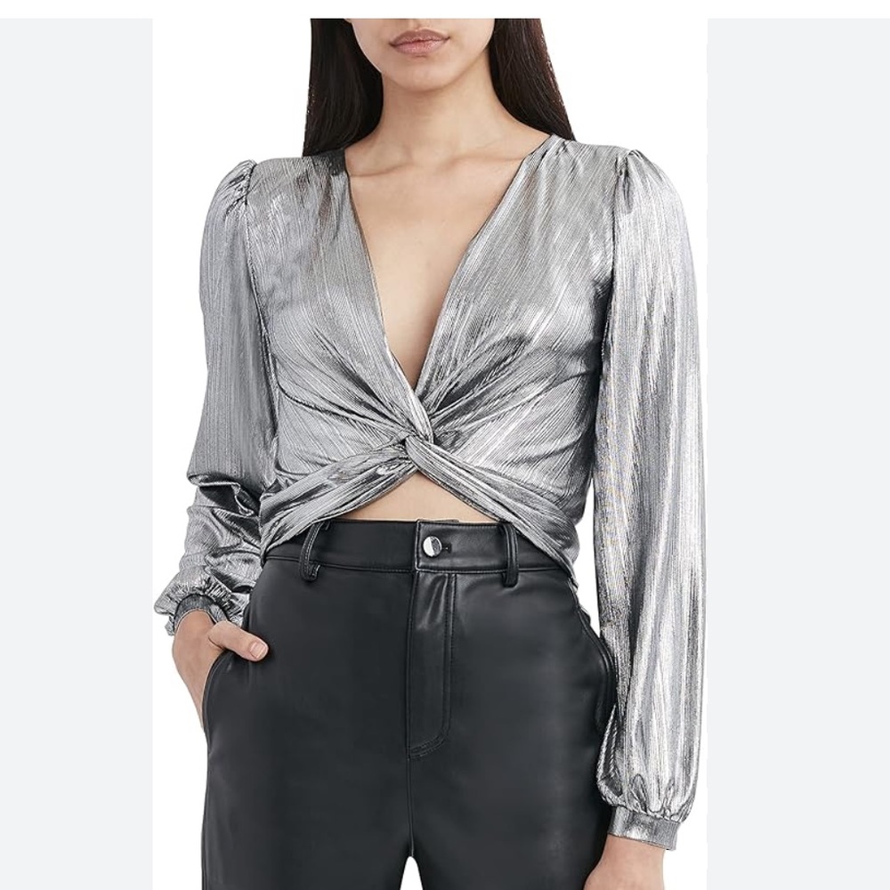 Bcbgeneration NWT silver black crop top size XS